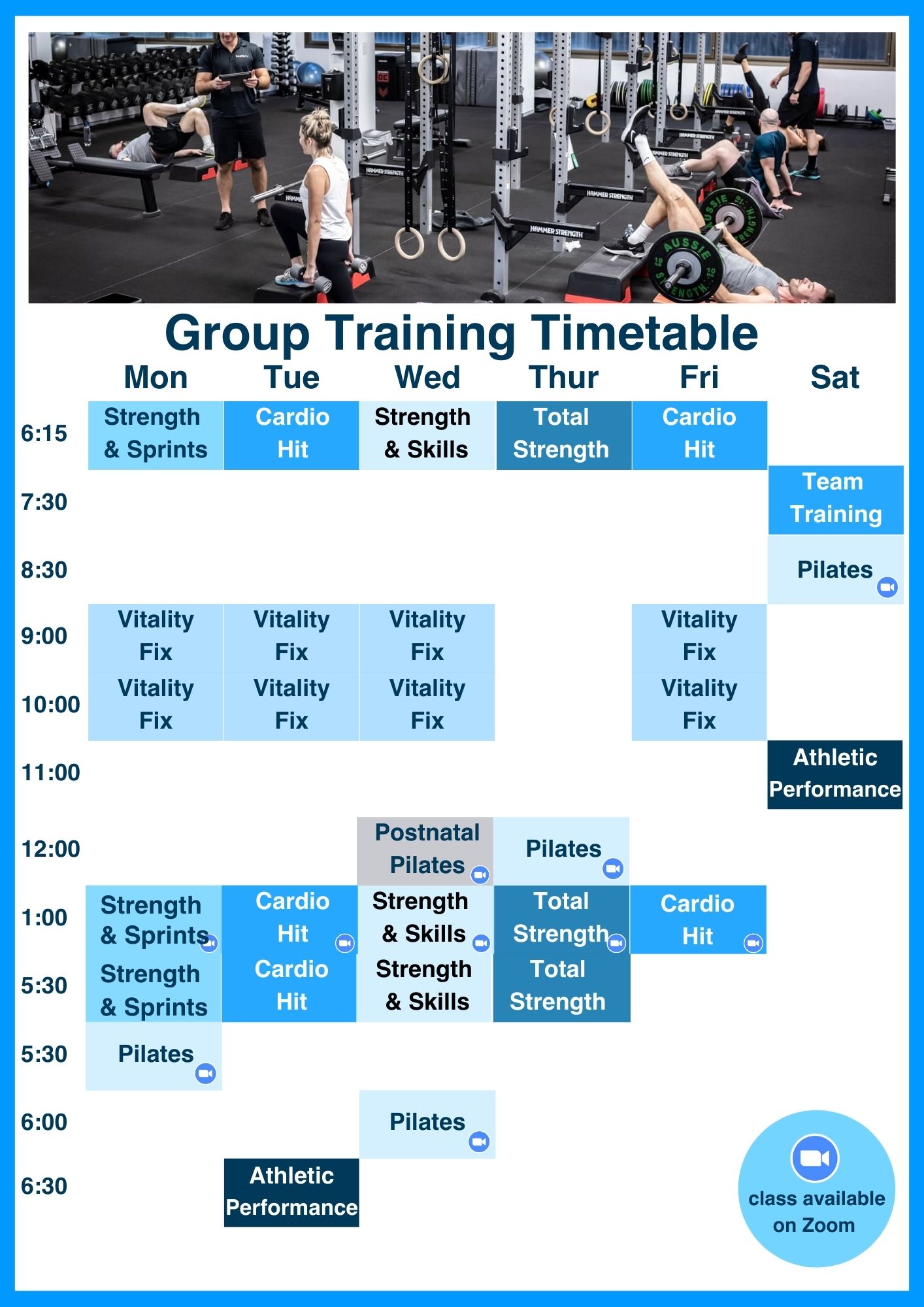 Group training Timetable 2022 A4 Portrait.