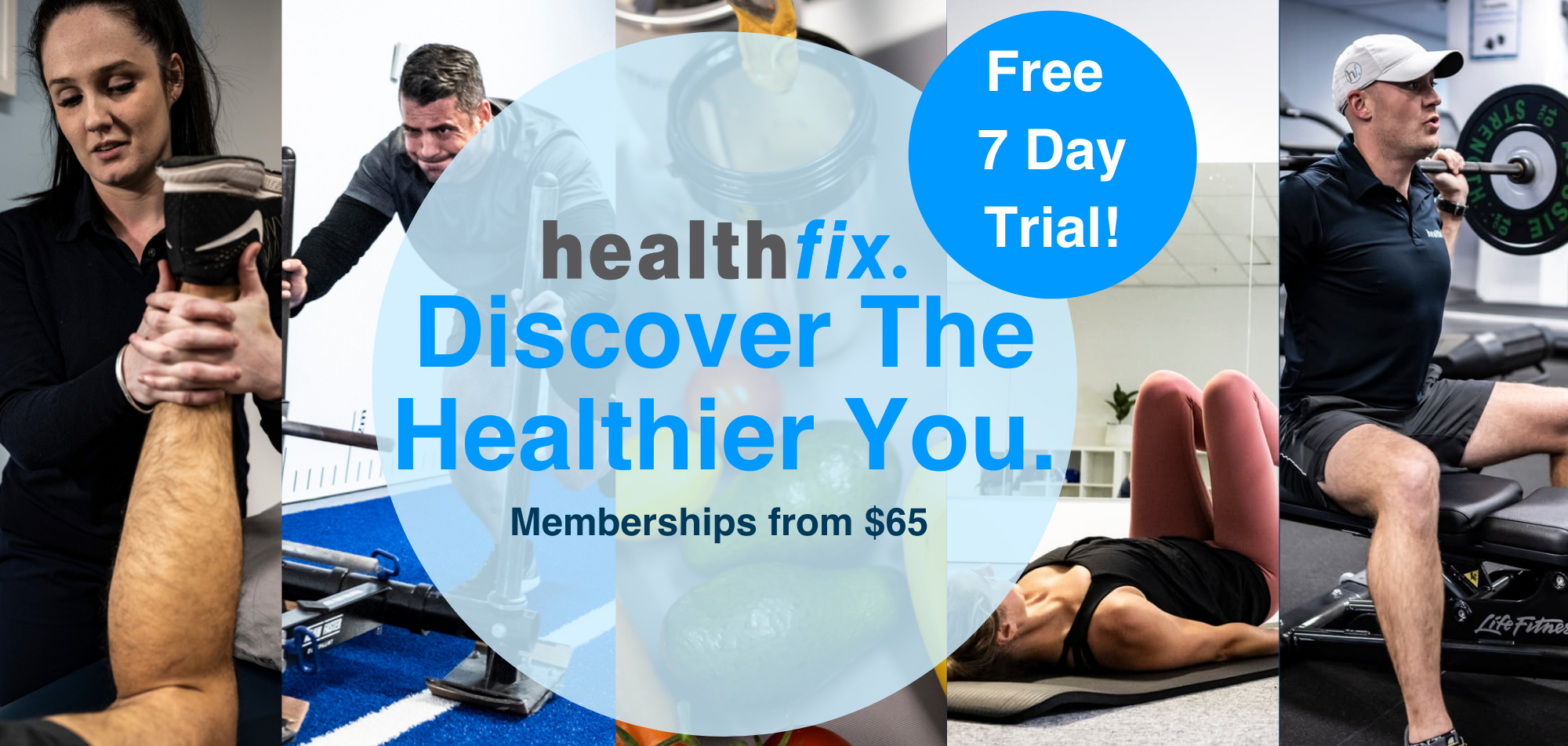 Free 7 day Trial Promo banner of healthfix